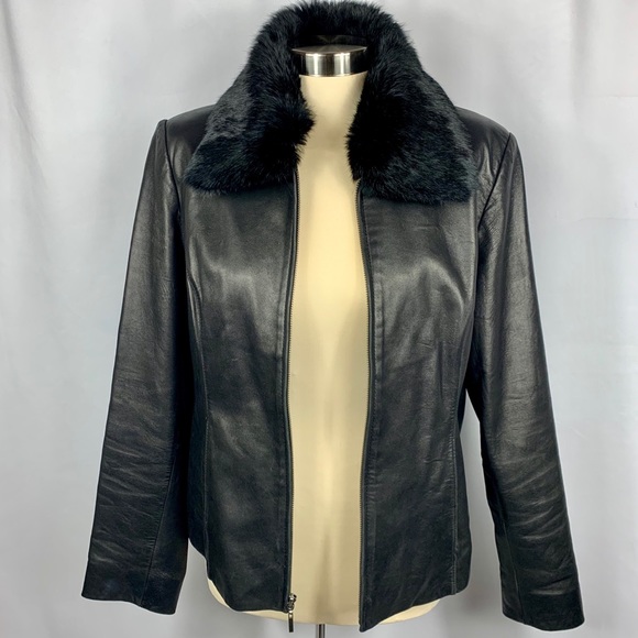 Apt. 9 Jackets & Blazers - apt. 9 Leather Jacket Fur Collar